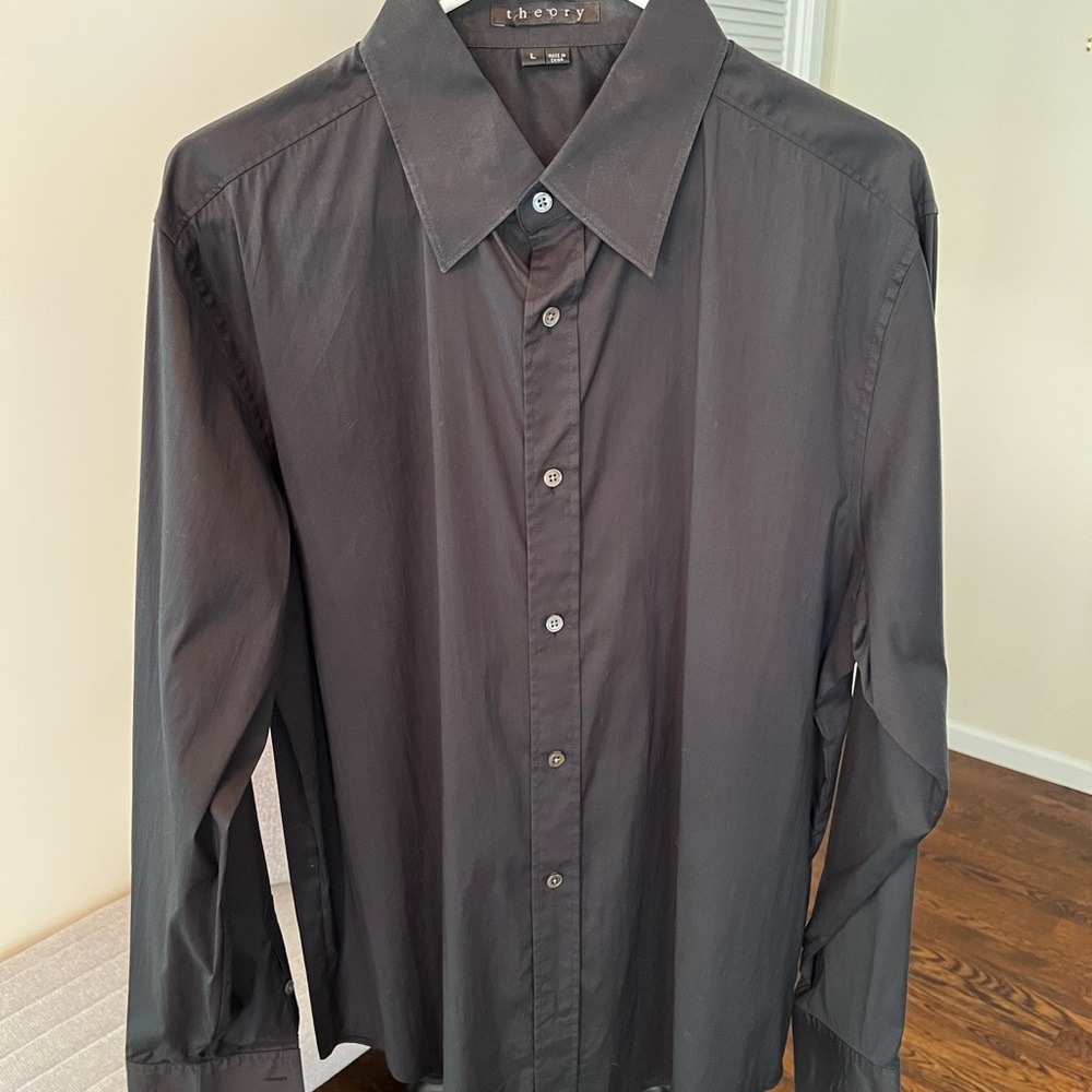 Theory Black Dress Shirt Elegant and Modern
